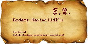 Bodacz Maximilián névjegykártya
